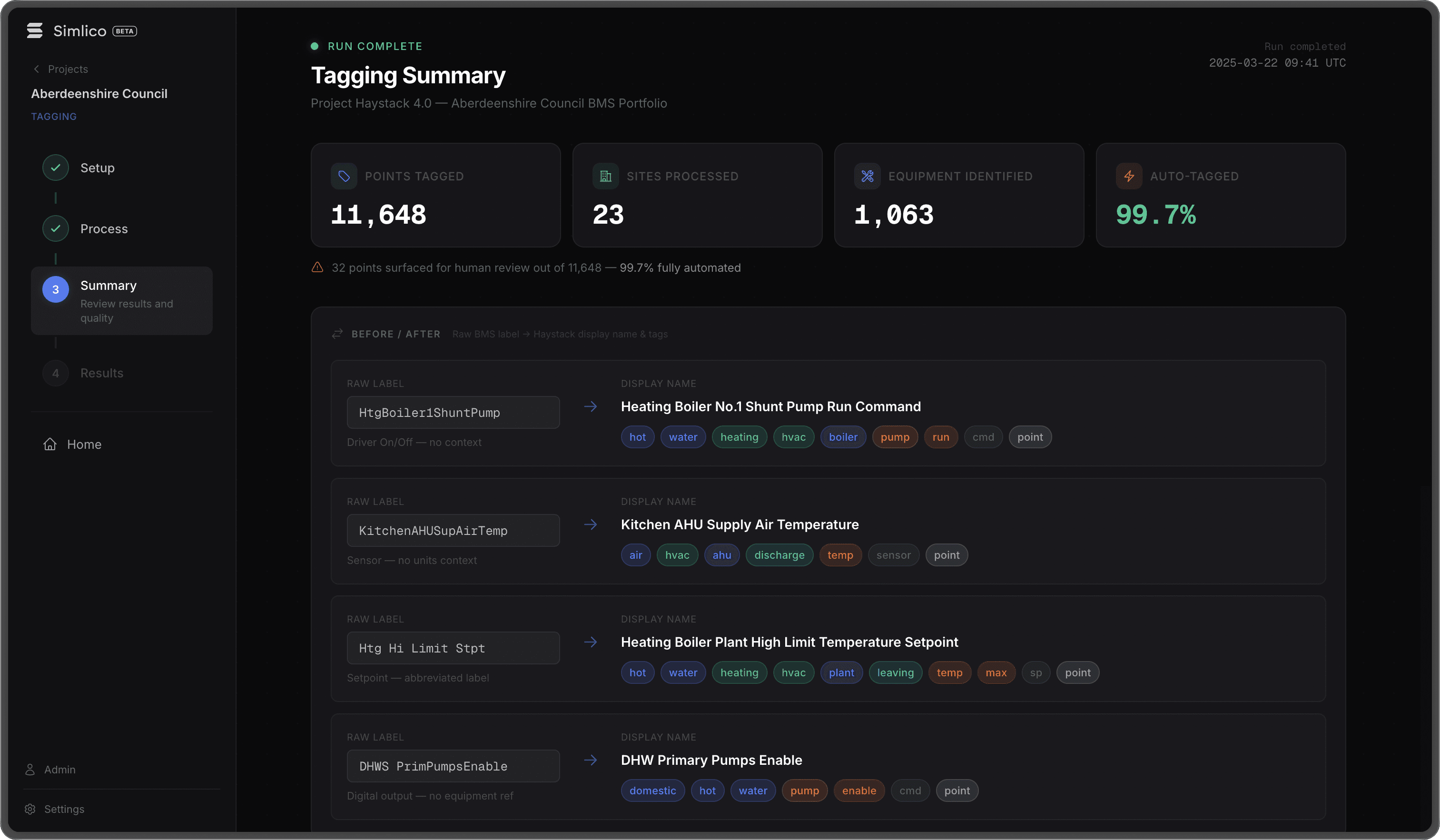 Simlico Upgrade Module - Tag Summary